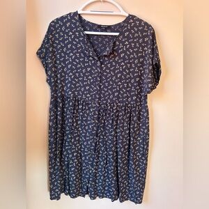 Madewell Short-sleeve Button-Front Floral Dress